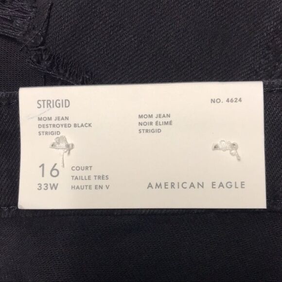American Eagle Strigid Destroyed Distressed Mom Jeans - Size 16 Short | NWT - Picture 11 of 11